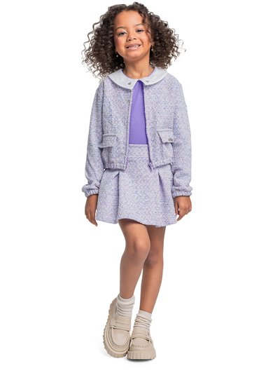 Jaqueta Cropped Infantil Roxa