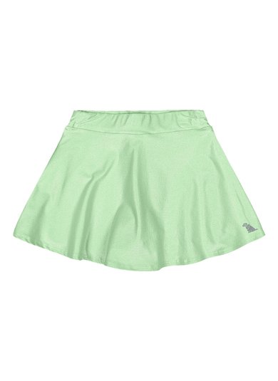 Saia com Short Interno Infantil em Malha Leve Verde Claro