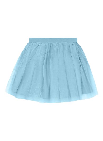 Saia Infantil em Tule com Forro e Rede de Cabelo Azul Claro