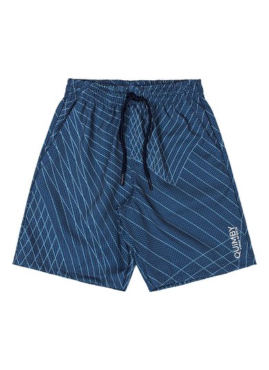 Bermuda Infantil em Microfibra Estampada Azul Marinho