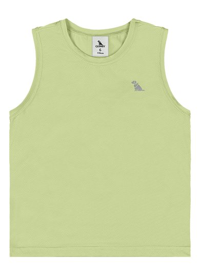 Regata Infantil Menino em Malha Dry Fit com Aplique Refletivo Verde Claro