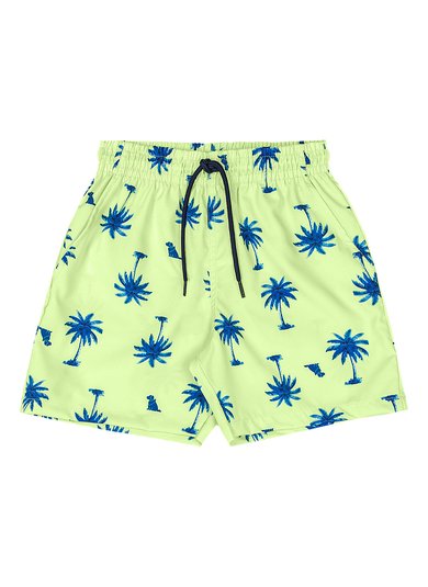 Bermuda Boxer Infantil Menino com Estampa Sublimada Verde Claro