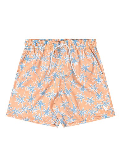 Bermuda Infantil Masculina de Microfibra Tropical Laranja