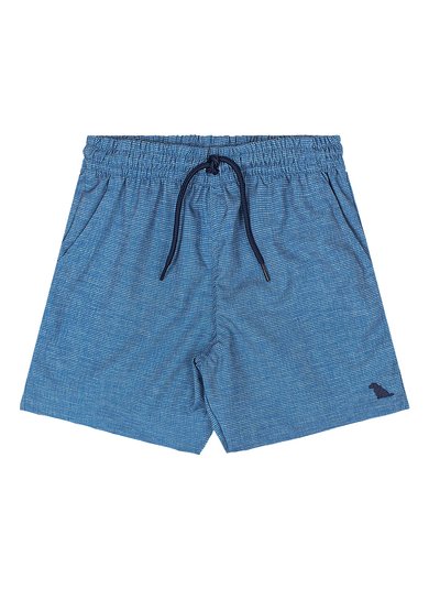 Bermuda Infantil Masculina de Microfibra Tropical Azul