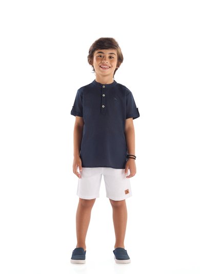 Bata Infantil Masculina em Algodão Azul