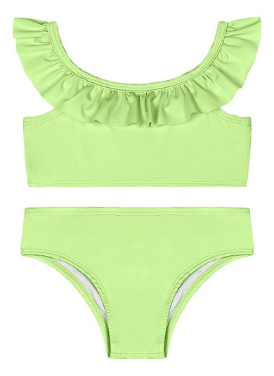 Biquíni Infantil em Malha Lisa UV DRY Forrados Verde Claro