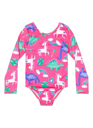 Maiô Infantil Manga Longa FPS 50+ Rosa Pink