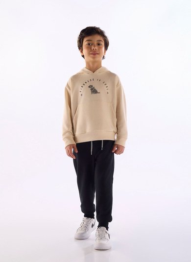 Conjunto para Menino Infantil com Blusão e Calça Bege Quimby