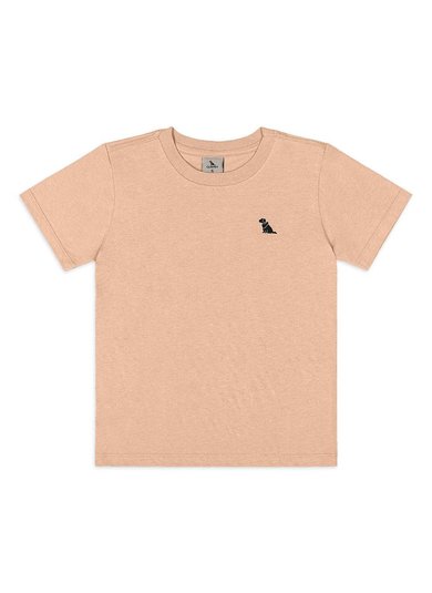 Camiseta Infantil Masculina em algodão Marrom Quimby