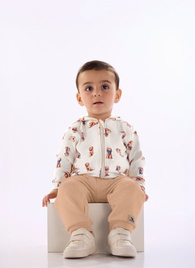 Conjunto Unissex para Bebê com Jaqueta e Calça Off White Quimby