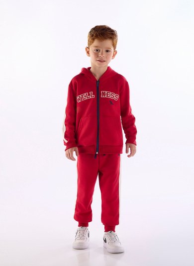 Conjunto de Moletom Estampado Infantil Menino Vermelho