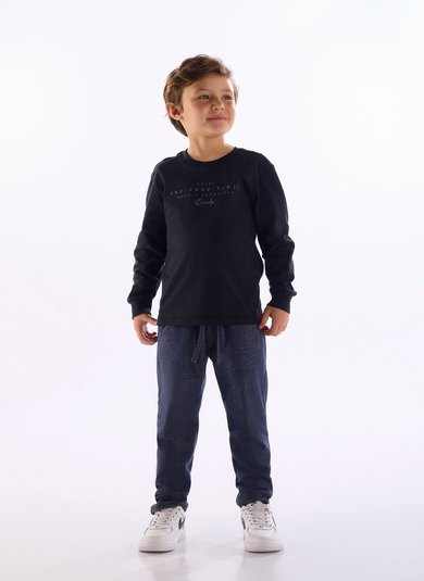 Camiseta masculina básica com estampa 3D Preto