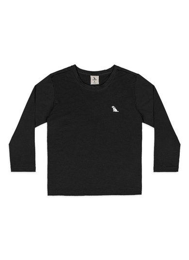 Camiseta dry fit manga longa infantil masculina Preto