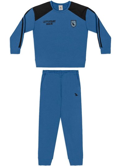 Conjunto infantil masculino blusão e calça Azul