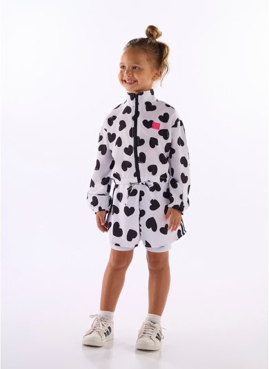 Conjunto infantil esportivo com jaqueta e short Multicolor