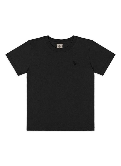 Camiseta Infantil Masculina em Meia Malha Preto
