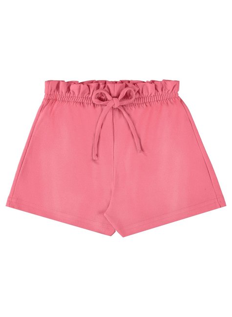 Short Infantil em Moletom para Menina Rosa Pink Bee Loop