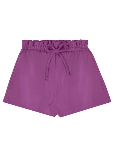 Short Infantil em Moletom para Menina (Roxo) Bee Loop