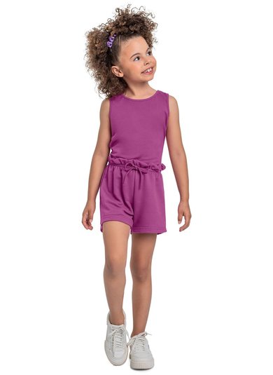 Regata em Meia Malha para Menina (Roxo) Bee Loop
