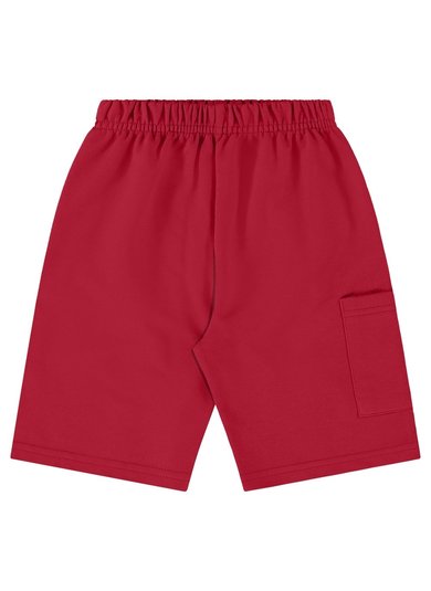 Bermuda Básica para Menino em Moletom (Vermelho) Bee Loop
