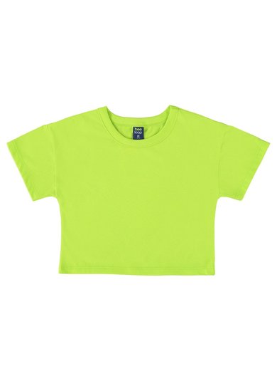 Camiseta Básica Infantil em Meia Malha para Menina (Verde) Bee Loop