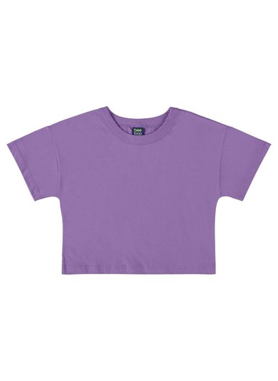 Camiseta Básica Infantil em Meia Malha para Menina (Roxo) Bee Loop