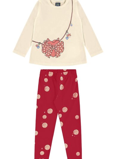 Conjunto para Menina com Blusa e Calça Legging Poa (Bege) Bee Loop