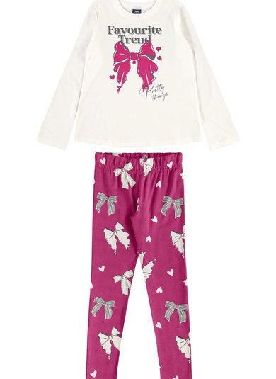 Conjunto Favourite Trend para Menina com Blusa e Calça Legging (Off White) Bee Loop