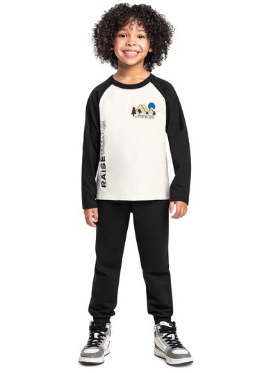 Conjunto Infantil Scout com Camiseta e Calça (Off White) Bee Loop