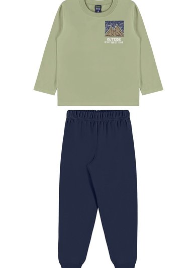Conjunto Outside Infantil com Camiseta e Calça (Verde) Bee Loop