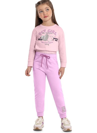 Cropped Infantil Manga Longa (Rosa) Quimby