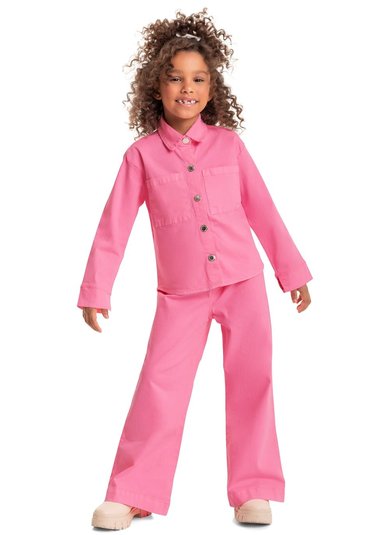 Jaqueta em Sarja Infantil Menina (Rosa) Quimby