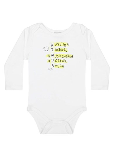 Body em Suedine Unissex para Bebê (Branco) Quimby