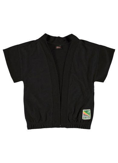 Kimono Oversize Juvenil em Moletom (Preto) Gloss