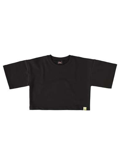 Blusa Cropped Infantil Básica Infantil (Preto) Gloss