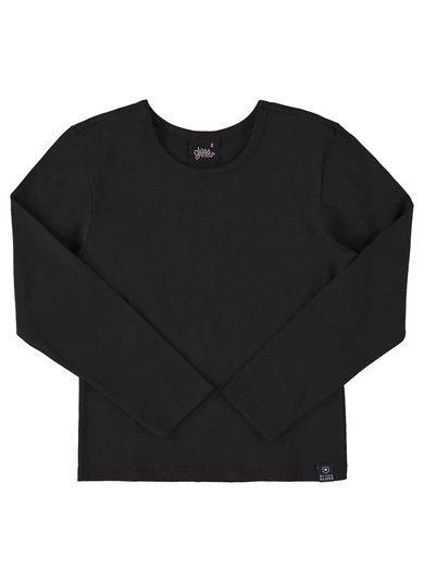 Blusa Básica em Cotton Juvenil (Preto) Gloss
