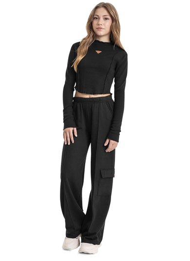 Blusa Básica em Ribaninha Juvenil (Preto) Gloss