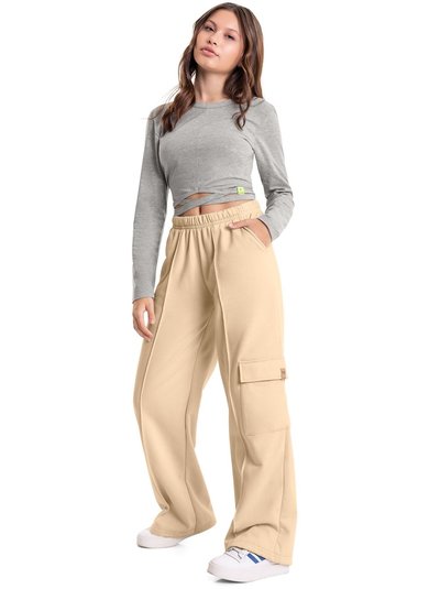 Blusa Cropped Básica em Cotton Juvenil (Cinza) Gloss
