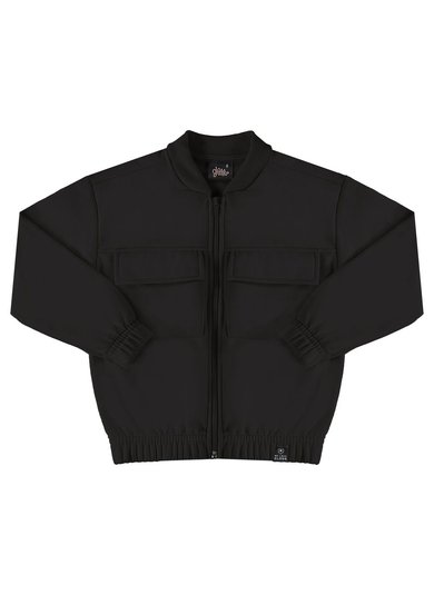 Jaqueta Básica em Moletom Juvenil (Preto) Gloss