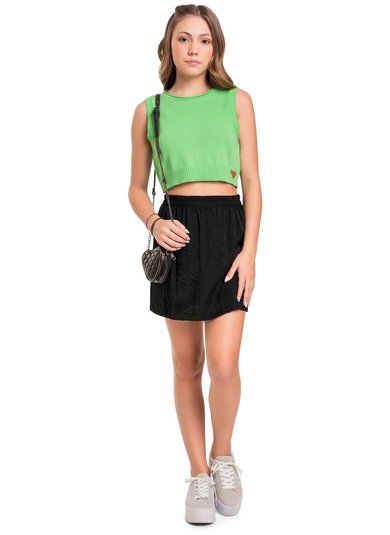 Top Cropped em Tricô Juvenil (Verde) Gloss