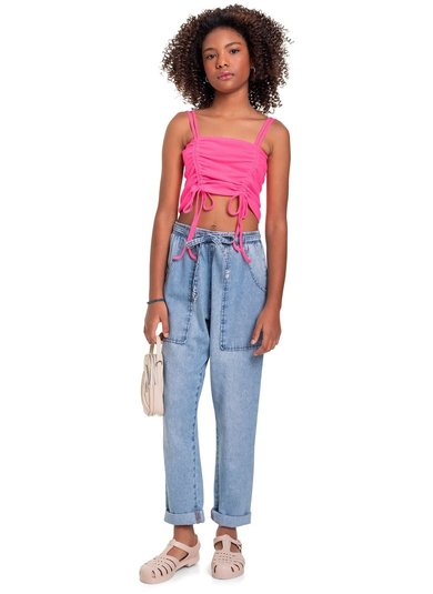 Top de Alcinha em Ribana Juvenil (Rosa) Gloss