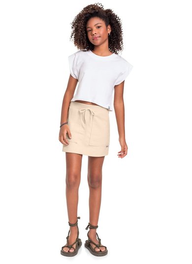 Blusa Box Básica em Meia Malha Juvenil (Branco) Gloss
