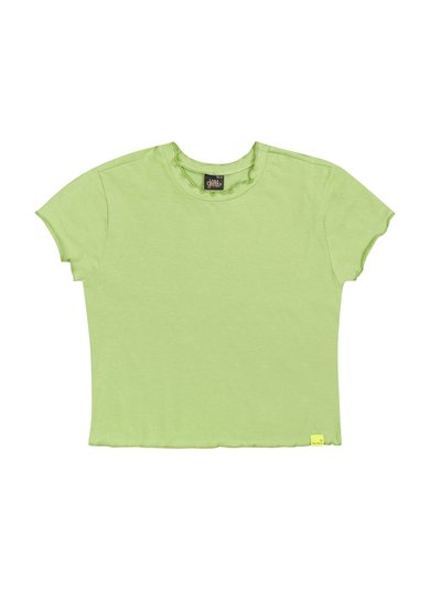 Blusa Baby Look Básica em Cotton Juvenil (Verde) Gloss