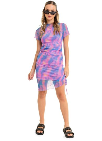 Vestido Juvenil com Sobreposição (Roxo) Gloss
