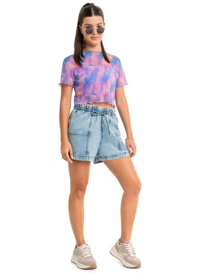Top Juvenil com Sobreposição (Roxo) Gloss