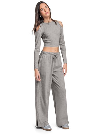 Blusa Juvenil em Cotton (Cinza) Gloss