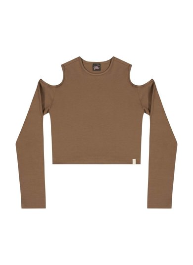 Blusa Juvenil em Cotton (Marrom) Gloss