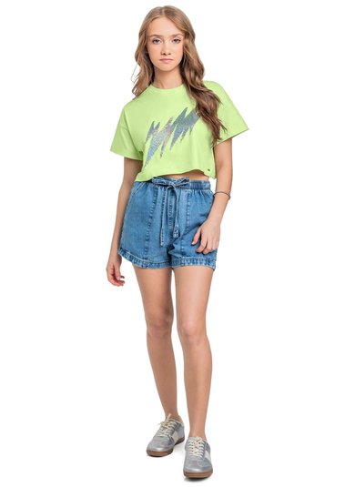 Blusa Juvenil com Paetê (Verde) Gloss