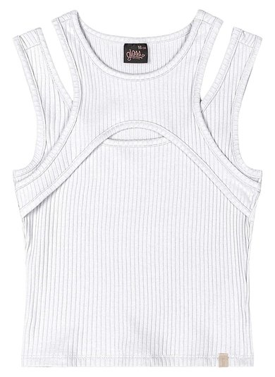 Regata Juvenil em Ribana Canelada (Branco) Gloss
