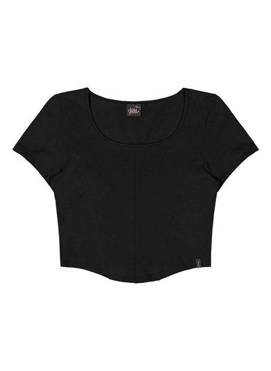 Blusa Juvenil em Cotton (Preto) Gloss